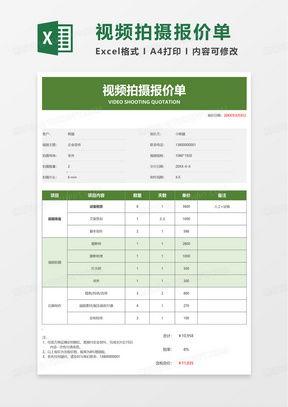 视频报价表,揭秘制作成本与收益